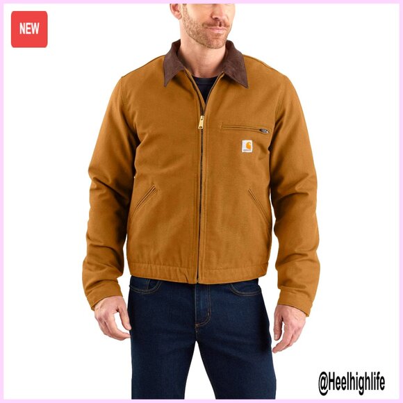 Men's Tall Work Jacket Sherpa Lined Durable Cotton Duck Utility Outerwear